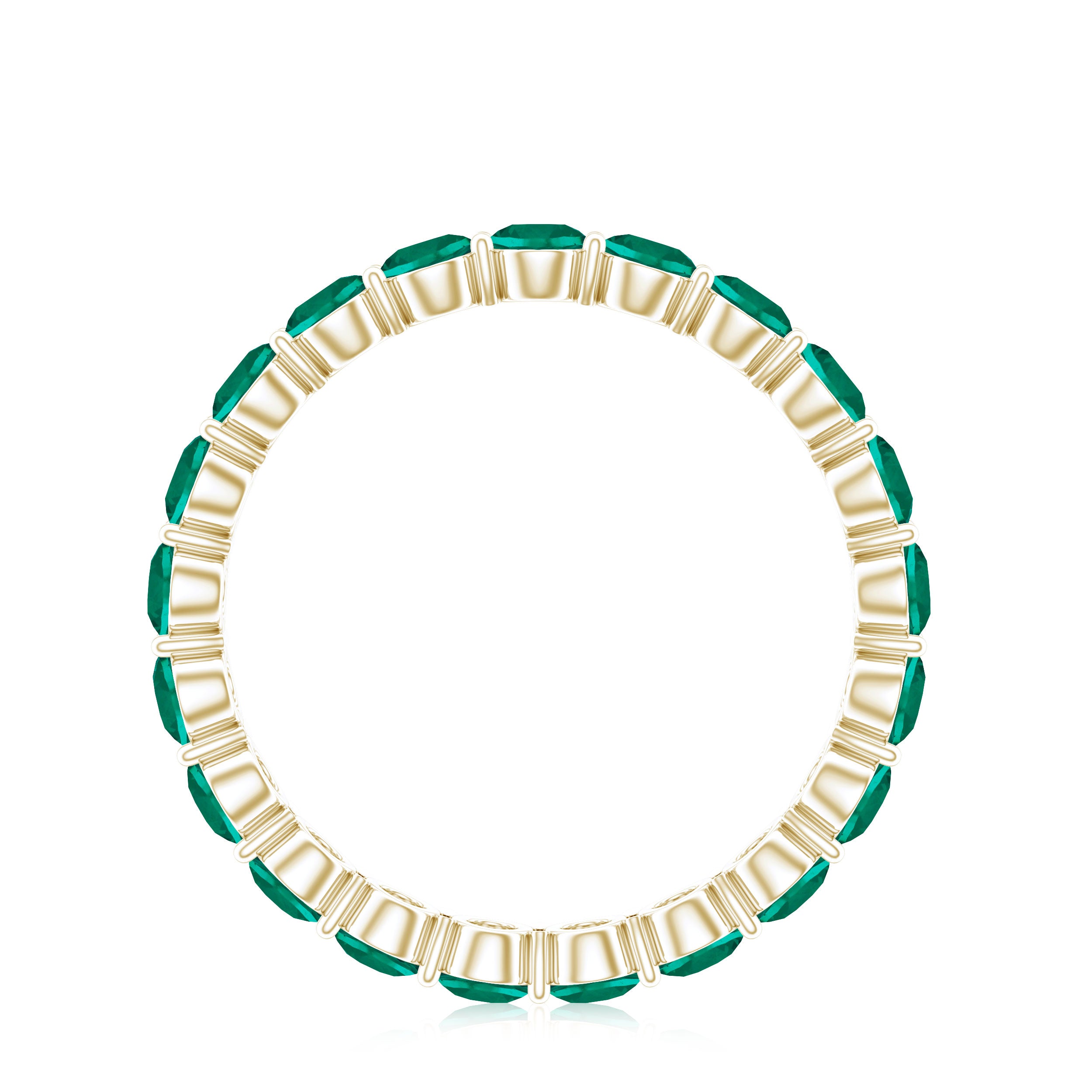 2.5 CT Round Lab-Created Emerald Full Eternity Band Ring in Gold Lab Created Emerald - ( AAAA ) - Quality - Rosec Jewels