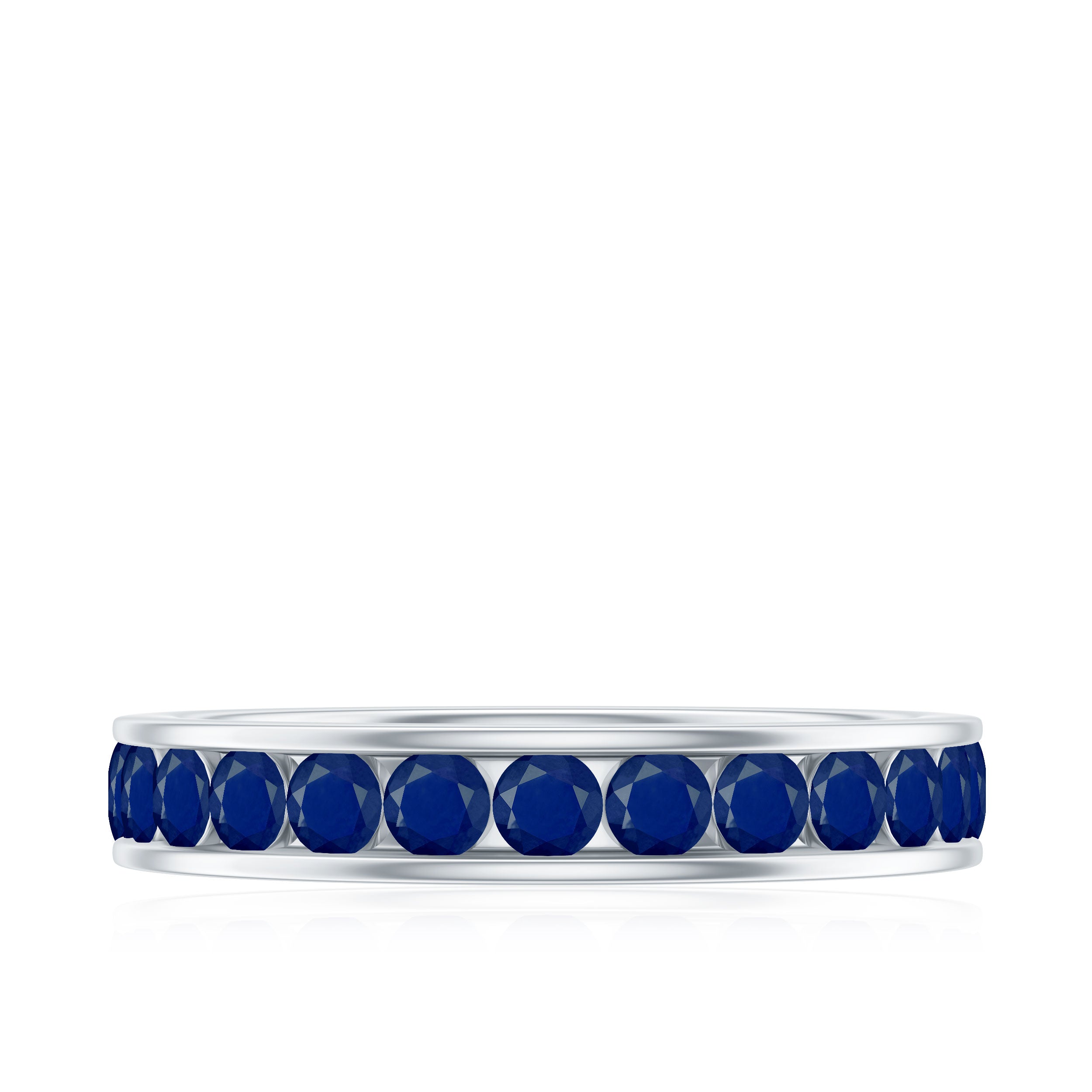 1.25 CT Blue Sapphire Eternity Ring in Trellis setting Blue Sapphire - ( AAA ) - Quality - Rosec Jewels