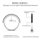 Trendy Black and White Diamond Semi Eternity Ring Black Diamond - ( AAA ) - Quality - Rosec Jewels