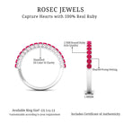 Natural Ruby Simple Stackable Ring with Diamond Accent Ruby - ( AAA ) - Quality - Rosec Jewels