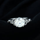 Simple Solitaire Moissanite Celtic Knot Engagement Ring Moissanite - ( D-VS1 ) - Color and Clarity - Rosec Jewels