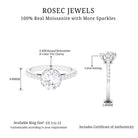 Certified Moissanite Flower Engagement Ring Moissanite - ( D-VS1 ) - Color and Clarity - Rosec Jewels