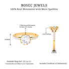 Certified Moissanite Flower Engagement Ring Moissanite - ( D-VS1 ) - Color and Clarity - Rosec Jewels