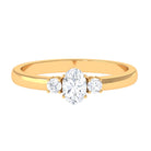 3 Stone Moissanite Minimal Promise Ring Moissanite - ( D-VS1 ) - Color and Clarity - Rosec Jewels