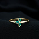 May Birthstone 1/2 CT Marquise Cut Emerald Petal Ring in Bezel Setting Emerald - ( AAA ) - Quality - Rosec Jewels