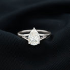 2 CT Prong Set Solitaire and Hidden Moissanite Split Shank Ring Moissanite - ( D-VS1 ) - Color and Clarity - Rosec Jewels