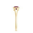 Rosec Jewels-July Birthstone 5 MM Ruby Solitaire Ring in Bezel Setting with Split Shank