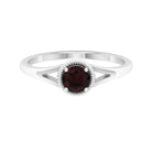 Split Shank Garnet Solitaire Ring with Rope Frame Garnet - ( AAA ) - Quality - Rosec Jewels