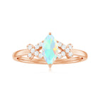 3/4 CT Marquise Cut Ethiopian Opal and Diamond Minimal Ring Ethiopian Opal - ( AAA ) - Quality - Rosec Jewels