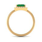 Lab Grown Emerald Octagon Statement Engagement Ring with Diamond Halo Lab Created Emerald - ( AAAA ) - Quality - Rosec Jewels