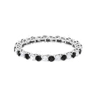 1.75 CT Black Diamond and Moissanite Full Eternity Ring in Trellis Setting Black Diamond - ( AAA ) - Quality - Rosec Jewels