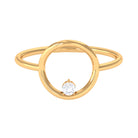 Diamond and Gold Open Circle Ring for Women Diamond - ( HI-SI ) - Color and Clarity - Rosec Jewels