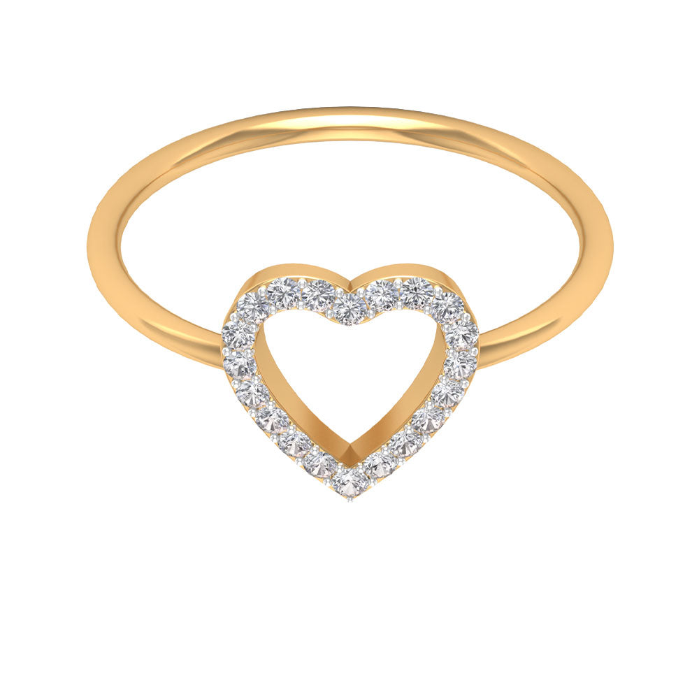 Certified Diamond Open Heart Anniversary Ring Diamond - ( HI-SI ) - Color and Clarity - Rosec Jewels