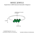 1/2 CT Baguette Cut 2 Prong Set Emerald Three Stone Ring Emerald - ( AAA ) - Quality - Rosec Jewels