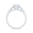 2.5 CT Round Moissanite Solitaire Engagement Ring with Split Shank Moissanite - ( D-VS1 ) - Color and Clarity - Rosec Jewels