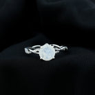 1 CT Moonstone Solitaire and Diamond Braided Engagement Ring Moonstone - ( AAA ) - Quality - Rosec Jewels