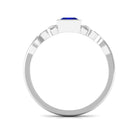 5 MM Princess Cut Lab Grown Blue Sapphire Celtic Solitaire Ring Lab Created Blue Sapphire - ( AAAA ) - Quality - Rosec Jewels