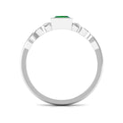 Princess Cut Lab Grown Emerald Solitaire Celtic Ring in Bezel Setting Lab Created Emerald - ( AAAA ) - Quality - Rosec Jewels