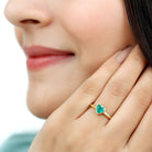 Heart Shape Emerald Solitaire Ring in Bezel Setting Emerald - ( AAA ) - Quality - Rosec Jewels