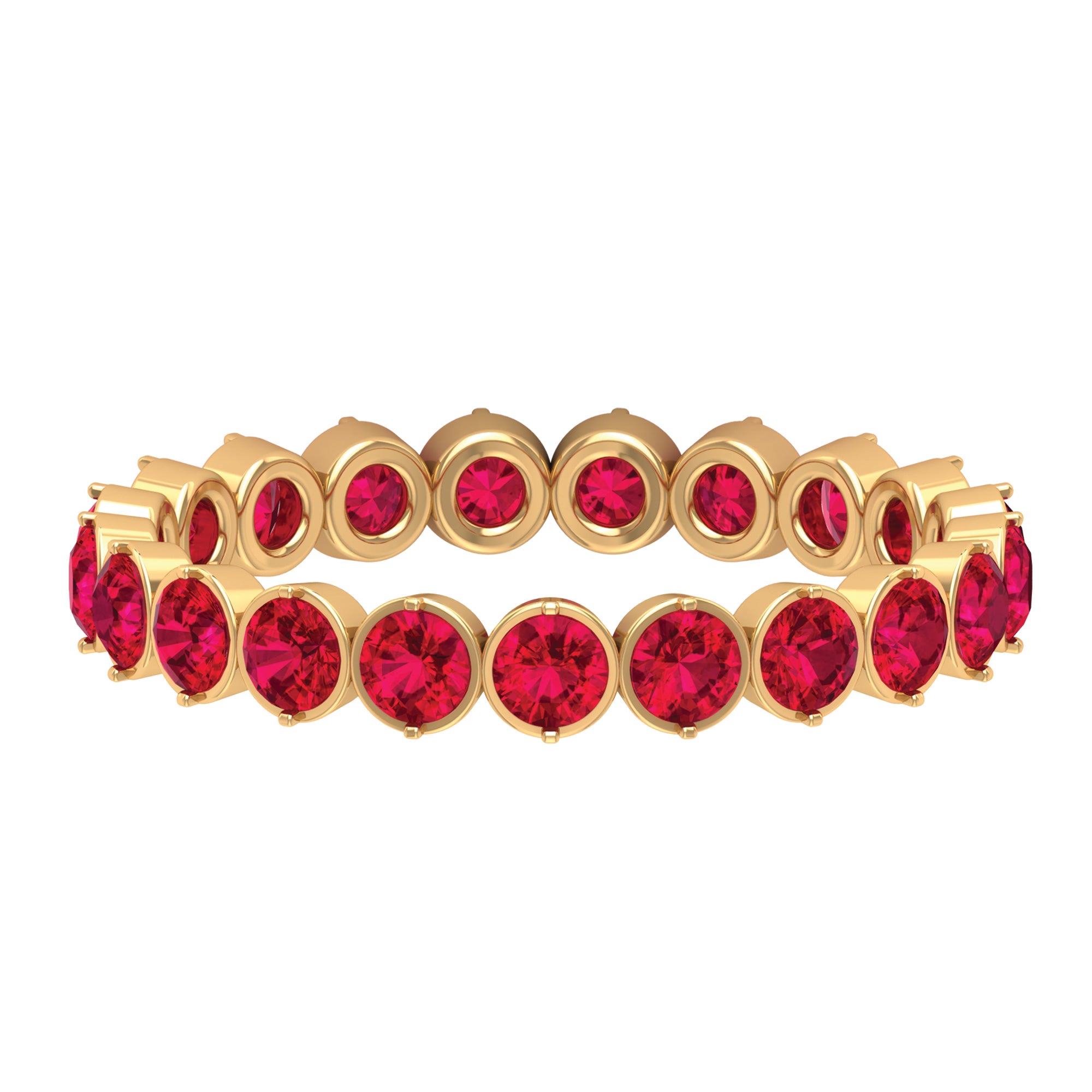 Lab Grown Ruby Eternity Band Ring Lab Created Ruby - ( AAAA ) - Quality - Rosec Jewels