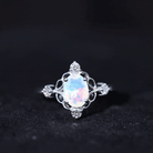 Real Ethiopian Opal and Diamond Cocktail Ring Ethiopian Opal - ( AAA ) - Quality - Rosec Jewels