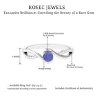 Tanzanite and Diamond Solitaire Bypass Ring Tanzanite - ( AAA ) - Quality - Rosec Jewels