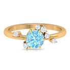 Aquamarine and Diamond Scatter Promise Ring Aquamarine - ( AAA ) - Quality - Rosec Jewels