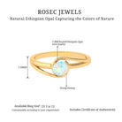 Round Ethiopian Opal Solitaire Promise Ring Ethiopian Opal - ( AAA ) - Quality - Rosec Jewels