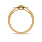 1/4 CT Peridot and Diamond Three Stone Promise Ring Peridot - ( AAA ) - Quality - Rosec Jewels