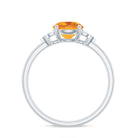 1.25 CT Citrine Engagement Ring with Diamond Trio Citrine - ( AAA ) - Quality - Rosec Jewels