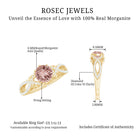 Designer Morganite and Diamond Crossover Engagement Ring Morganite - ( AAA ) - Quality - Rosec Jewels