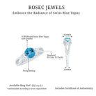 Designer Swiss Blue Topaz and Diamond Crossover Engagement Ring Swiss Blue Topaz - ( AAA ) - Quality - Rosec Jewels