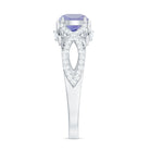 Designer Tanzanite and Diamond Crossover Engagement Ring Tanzanite - ( AAA ) - Quality - Rosec Jewels