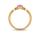 Oval Cut Pink Sapphire Solitaire Ring with Diamond Pink Sapphire - ( AAA ) - Quality - Rosec Jewels