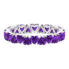 February Birthstone Amethyst Heart Eternity Ring in Gold Amethyst - ( AAA ) - Quality - Rosec Jewels