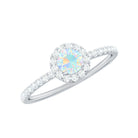 3/4 CT Ethiopian Opal and Diamond Minimal Engagement Ring Ethiopian Opal - ( AAA ) - Quality - Rosec Jewels