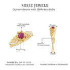 Flower Inspired Ruby and Diamond Engagement Ring Ruby - ( AAA ) - Quality - Rosec Jewels