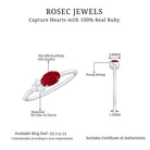 Oval Cut Ruby Promise Ring with Diamond Trio Ruby - ( AAA ) - Quality - Rosec Jewels