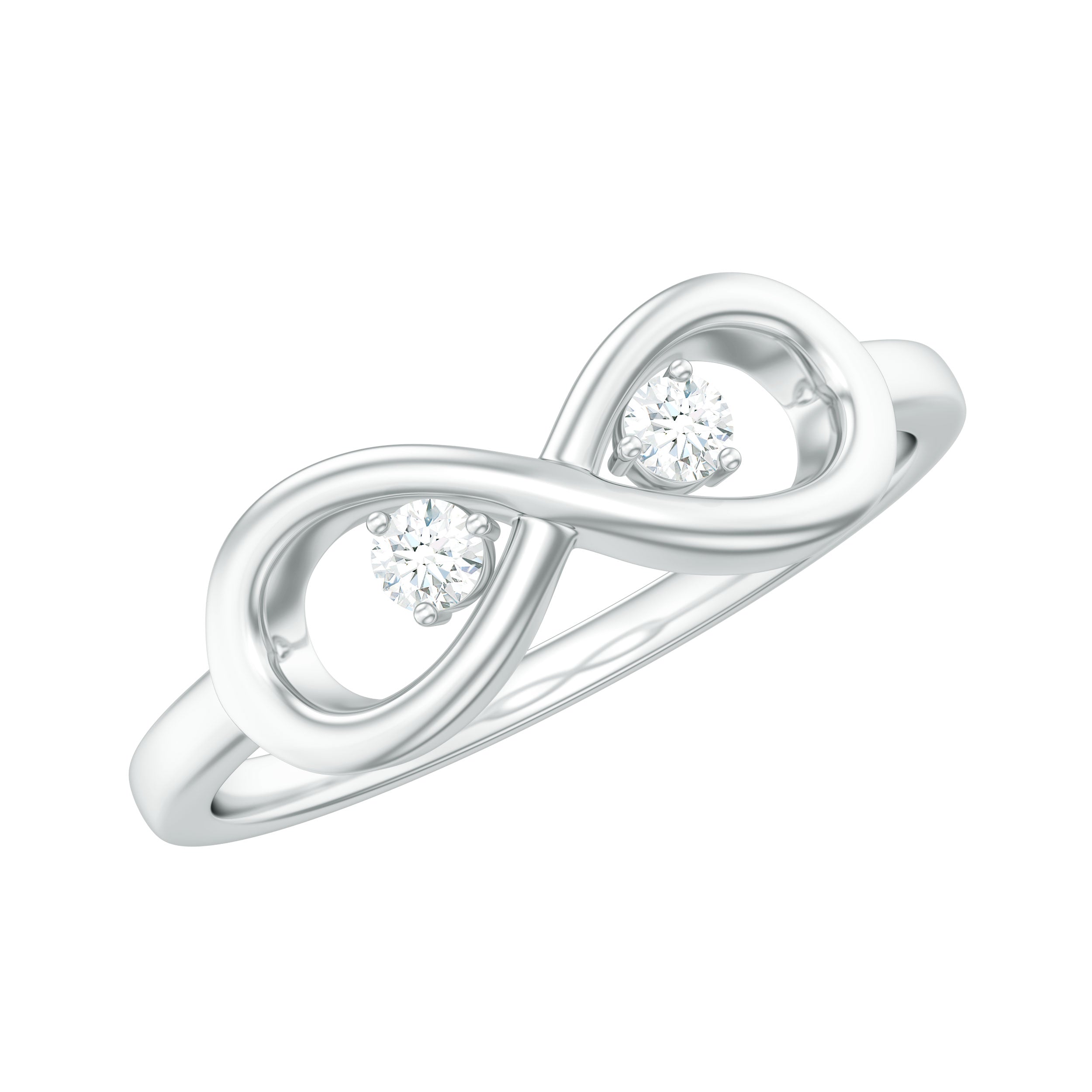 Round Natural Diamond Infinity Promise Ring Diamond - ( HI-SI ) - Color and Clarity - Rosec Jewels