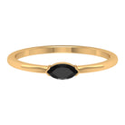 Marquise Cut Solitaire Black Onyx East West Promise Ring Black Onyx - ( AAA ) - Quality - Rosec Jewels