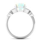 Rosec Jewels-5 MM Princess Cut Ethiopian Opal Simple Eternity Ring