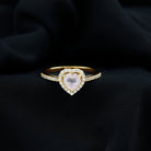 1.50 CT Heart Shape Rose Quartz Engagement Ring with Diamond Accent Rose Quartz - ( AAA ) - Quality - Rosec Jewels