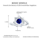 Lab Grown Blue Sapphire and Diamond Flower Bypass Ring Lab Created Blue Sapphire - ( AAAA ) - Quality - Rosec Jewels