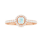 0.75 CT Ethiopian Opal and Diamond Halo Engagement Ring Ethiopian Opal - ( AAA ) - Quality - Rosec Jewels