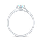 Natural Ethiopian Opal Solitaire Ring with Diamond Ethiopian Opal - ( AAA ) - Quality - Rosec Jewels