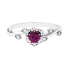 Nature Inspired Rhodolite Garnet Engagement Ring Rhodolite - ( AAA ) - Quality - Rosec Jewels