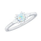 1/2 CT Ethiopian Opal Promise Ring with Diamond Accent Ethiopian Opal - ( AAA ) - Quality - Rosec Jewels