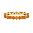 Round Citrine Simple Full Eternity Band Ring Citrine - ( AAA ) - Quality - Rosec Jewels