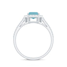 Swiss Blue Topaz Engagement Ring with Diamond Halo Swiss Blue Topaz - ( AAA ) - Quality - Rosec Jewels