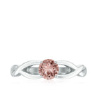 Real Morganite Solitaire Crossover Ring Morganite - ( AAA ) - Quality - Rosec Jewels